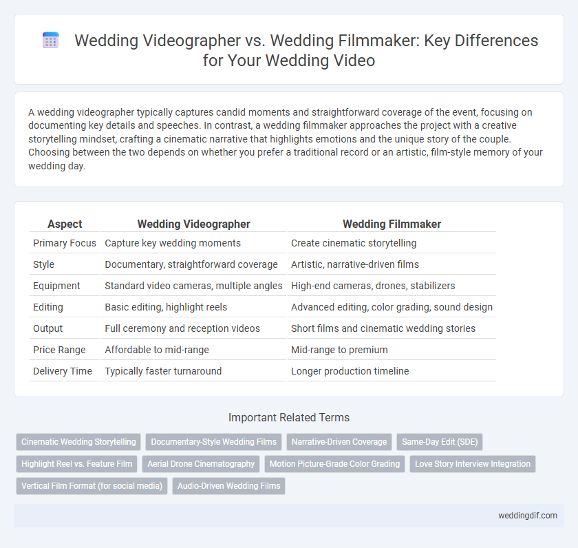Wedding Videographer vs. Wedding Filmmaker: Key Differences for Your Wedding Video