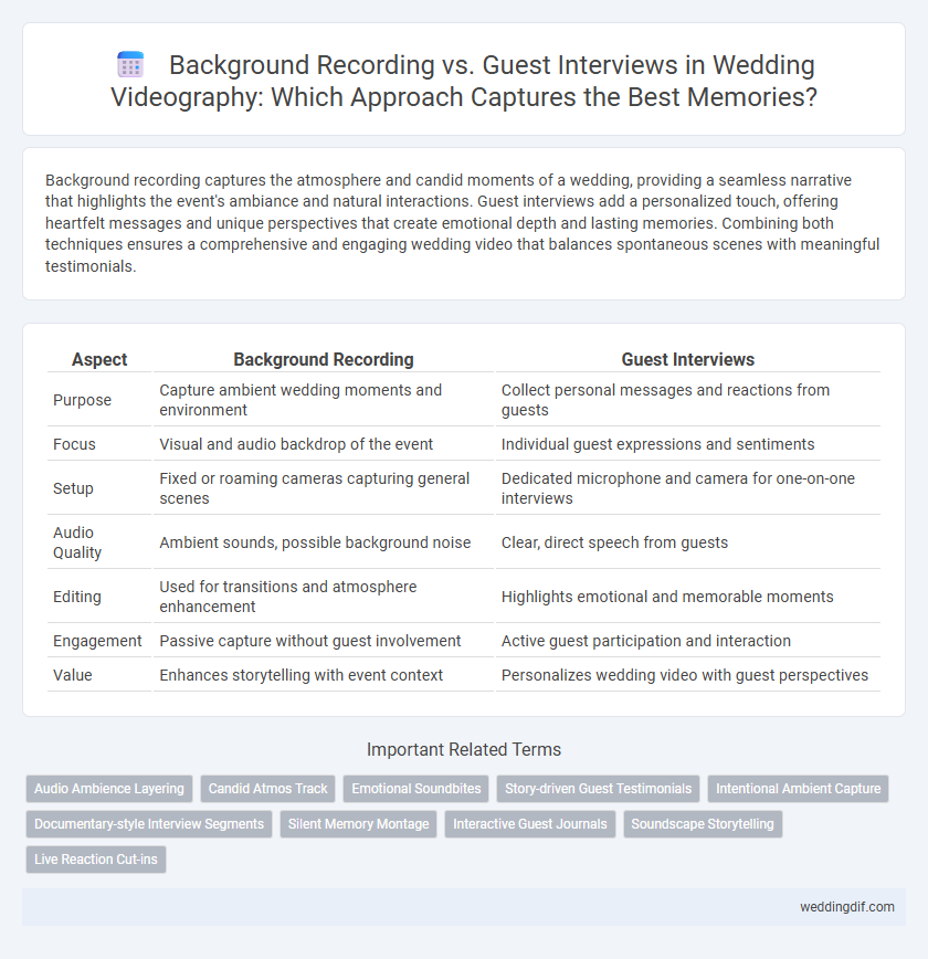 Background Recording vs. Guest Interviews in Wedding Videography: Which Approach Captures the Best Memories?