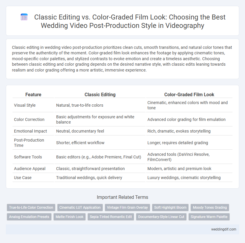Classic Editing vs. Color-Graded Film Look: Choosing the Best Wedding Video Post-Production Style in Videography