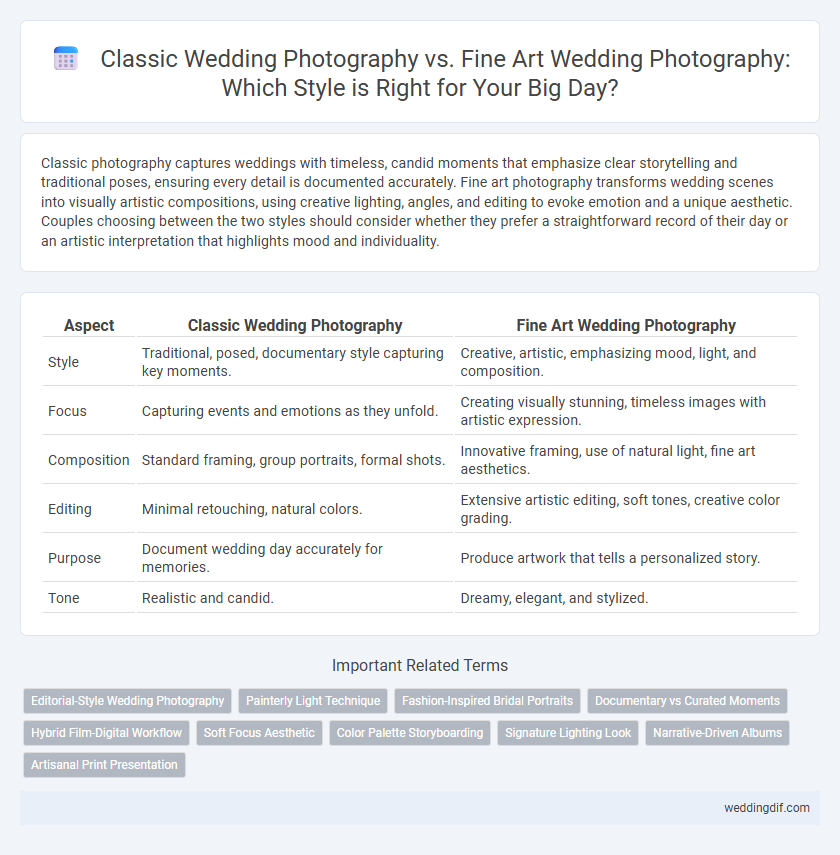Classic Wedding Photography vs. Fine Art Wedding Photography: Which Style is Right for Your Big Day?