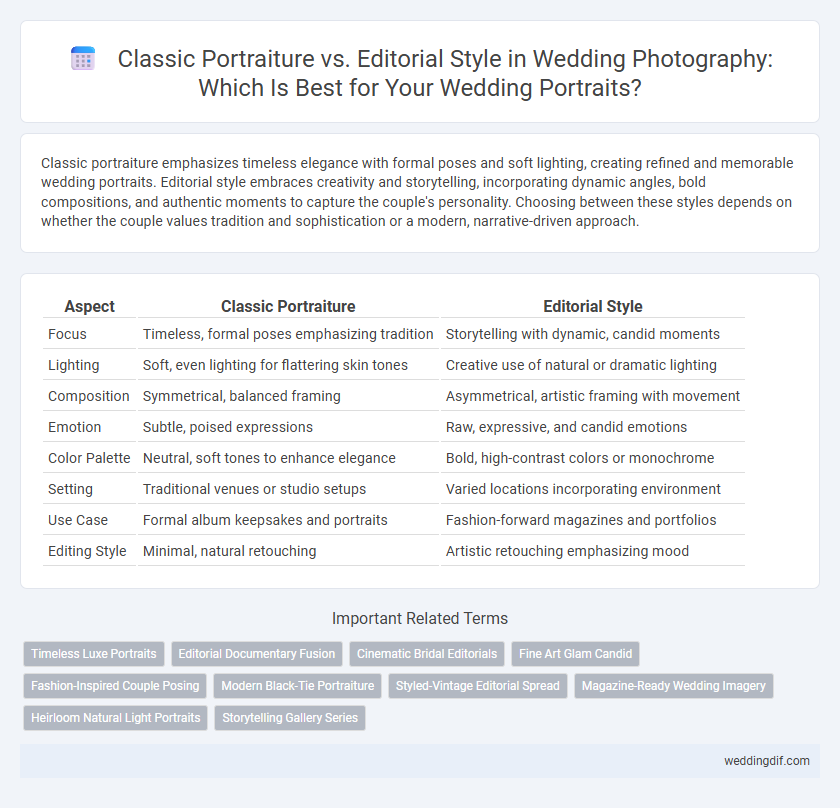 Classic Portraiture vs. Editorial Style in Wedding Photography: Which Is Best for Your Wedding Portraits?