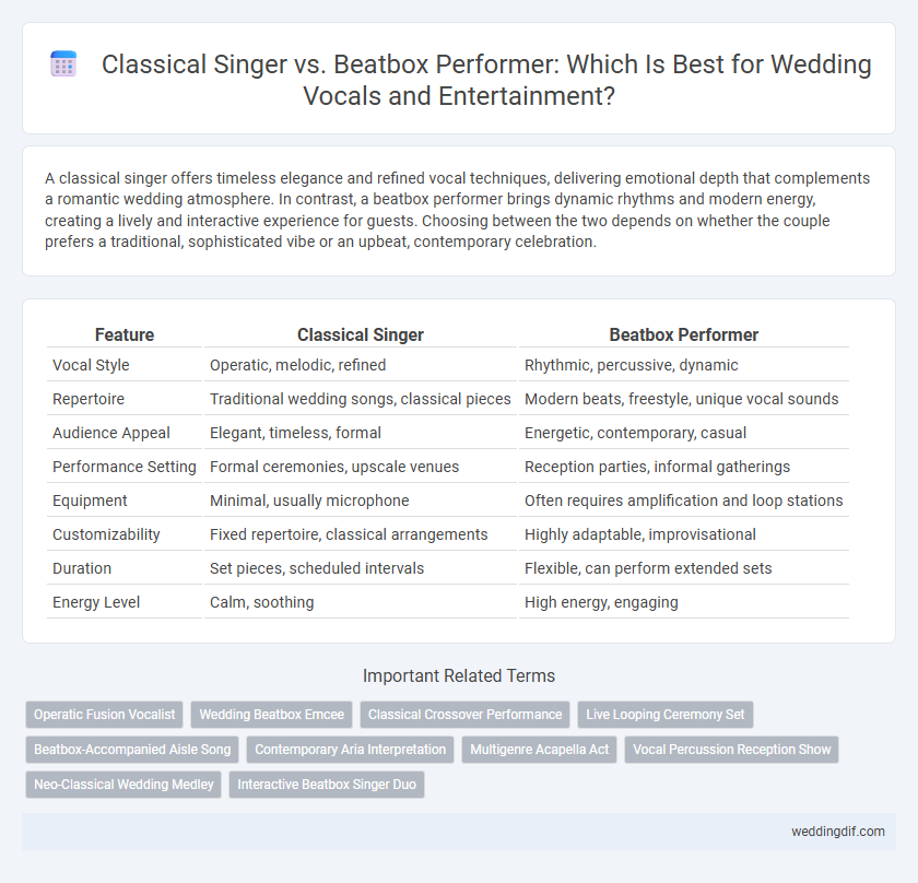 Classical Singer vs. Beatbox Performer: Which Is Best for Wedding Vocals and Entertainment?