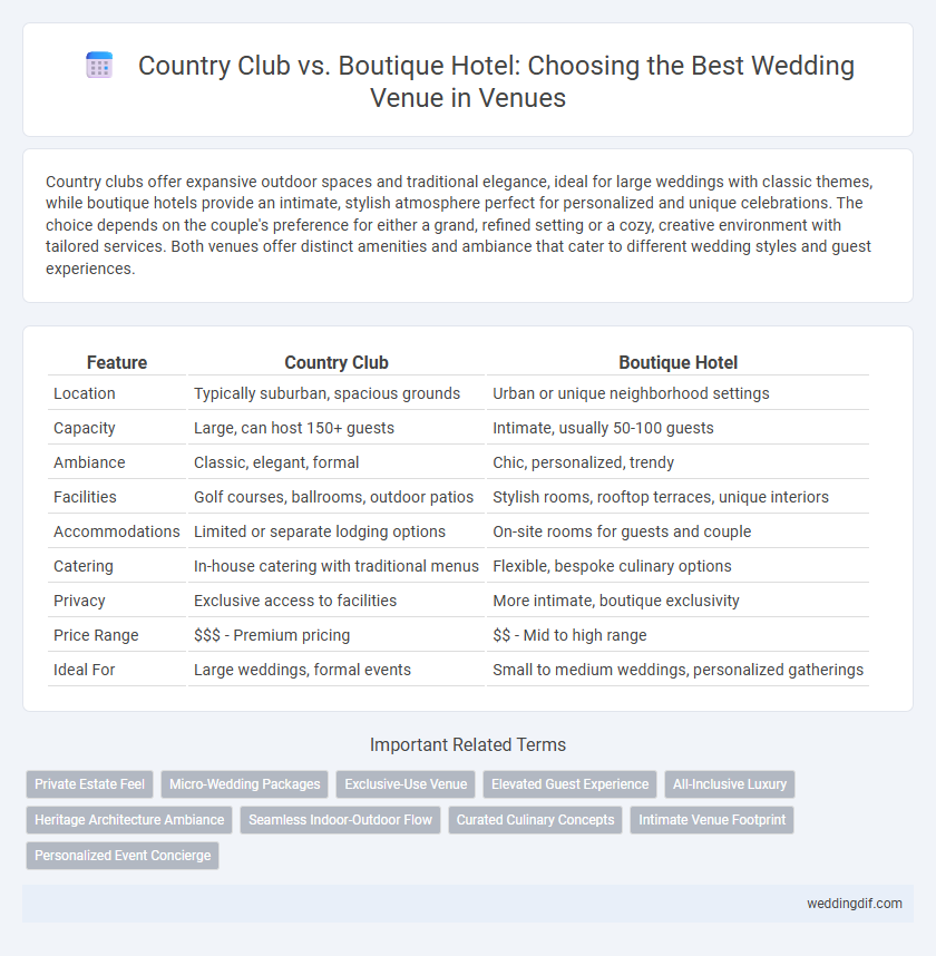 Country Club vs. Boutique Hotel: Choosing the Best Wedding Venue in Venues