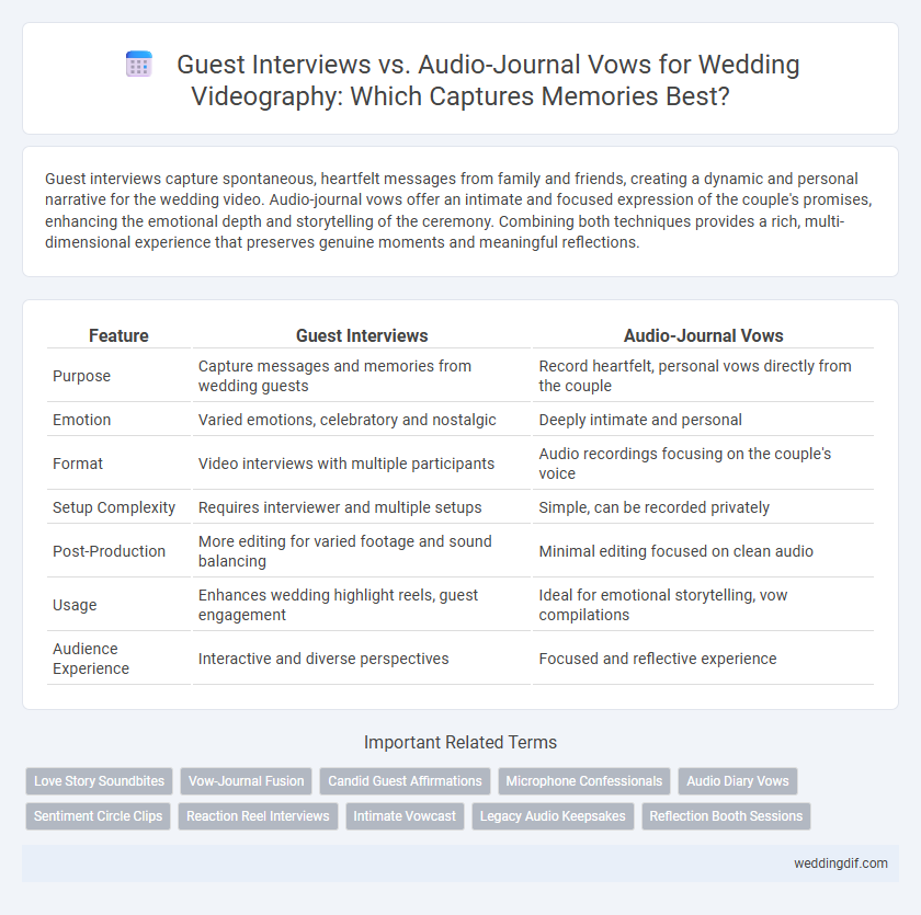 Guest Interviews vs. Audio-Journal Vows for Wedding Videography: Which Captures Memories Best?