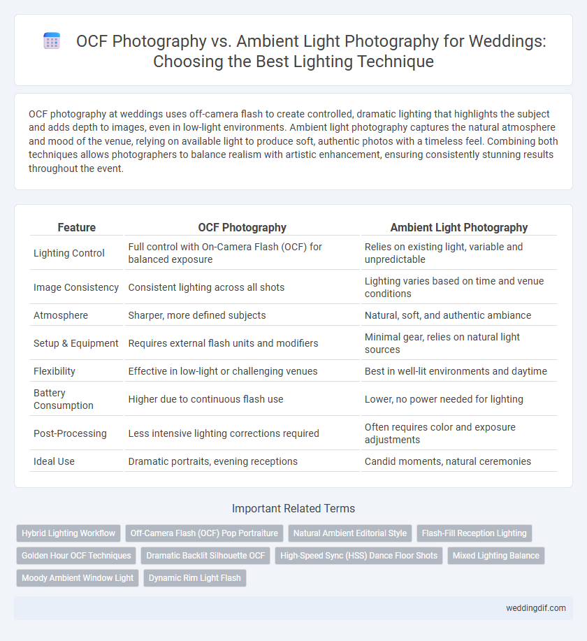 OCF Photography vs. Ambient Light Photography for Weddings: Choosing the Best Lighting Technique
