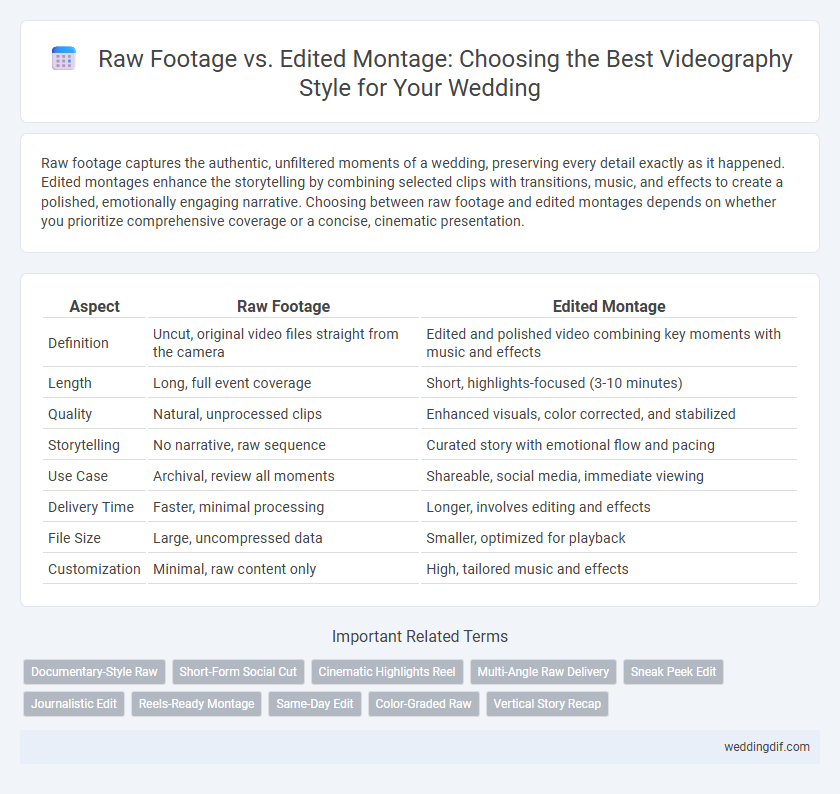 Raw Footage vs. Edited Montage: Choosing the Best Videography Style for Your Wedding