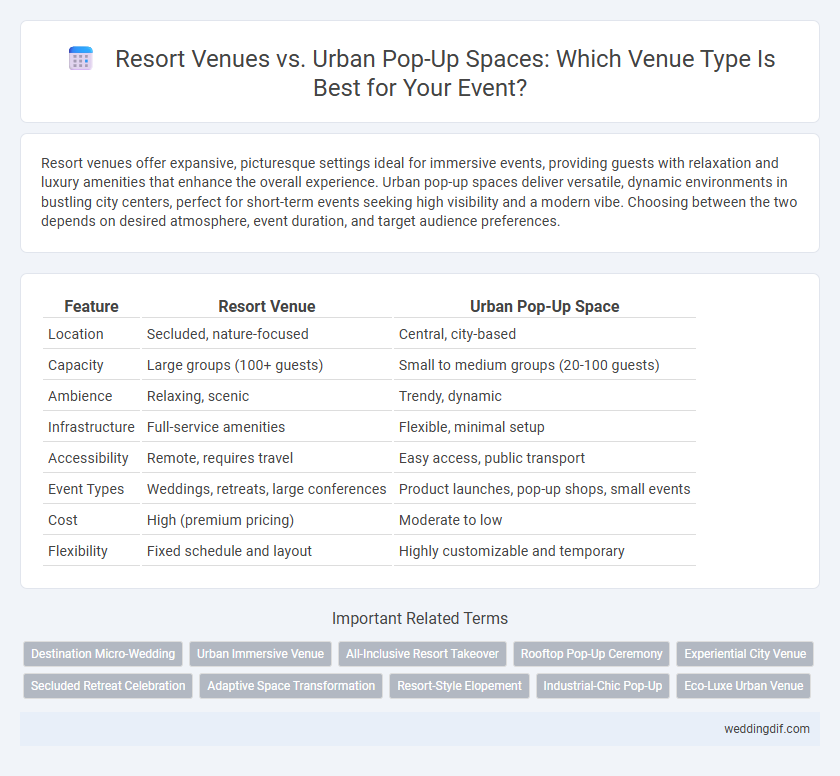 Resort Venues vs. Urban Pop-Up Spaces: Which Venue Type Is Best for Your Event?