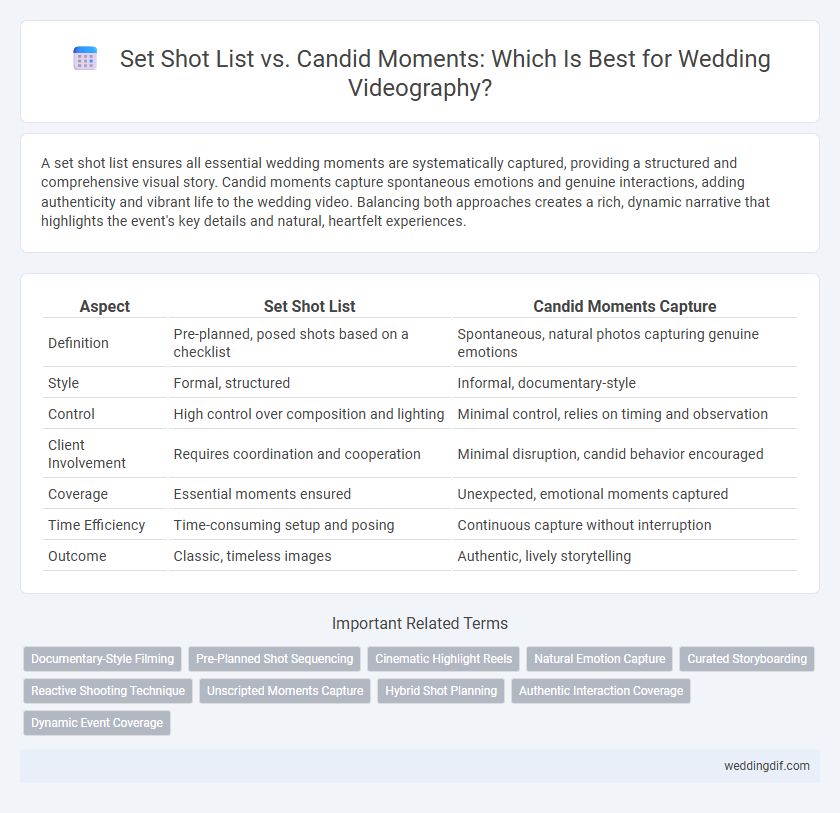 Set Shot List vs. Candid Moments: Which Is Best for Wedding Videography?