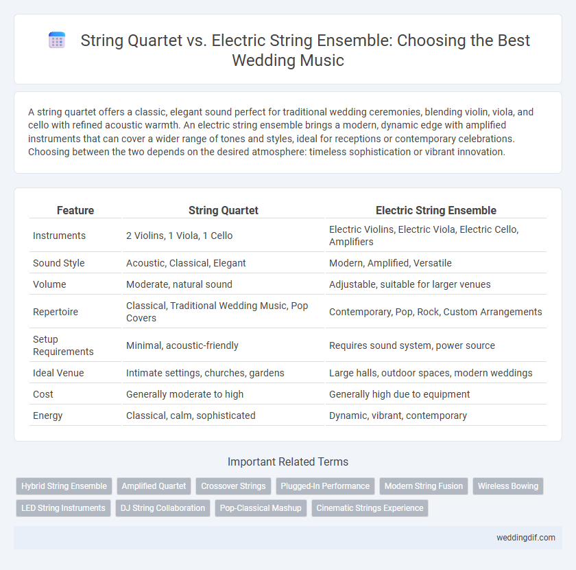 String Quartet vs. Electric String Ensemble: Choosing the Best Wedding Music