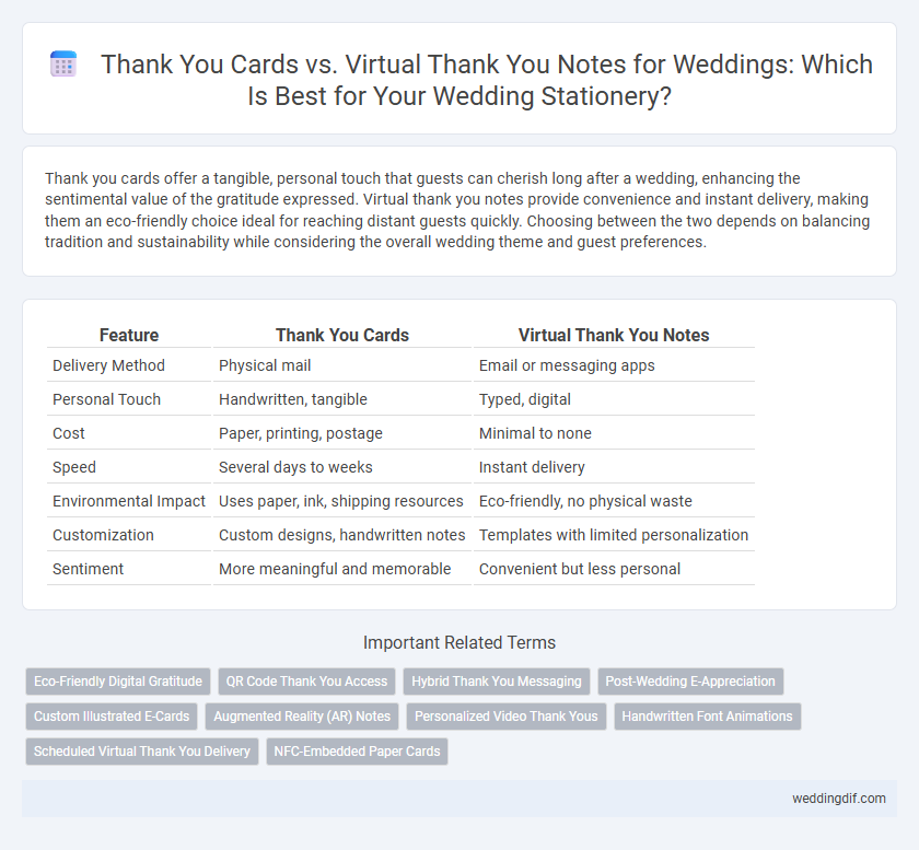 Thank You Cards vs. Virtual Thank You Notes for Weddings: Which Is Best for Your Wedding Stationery?