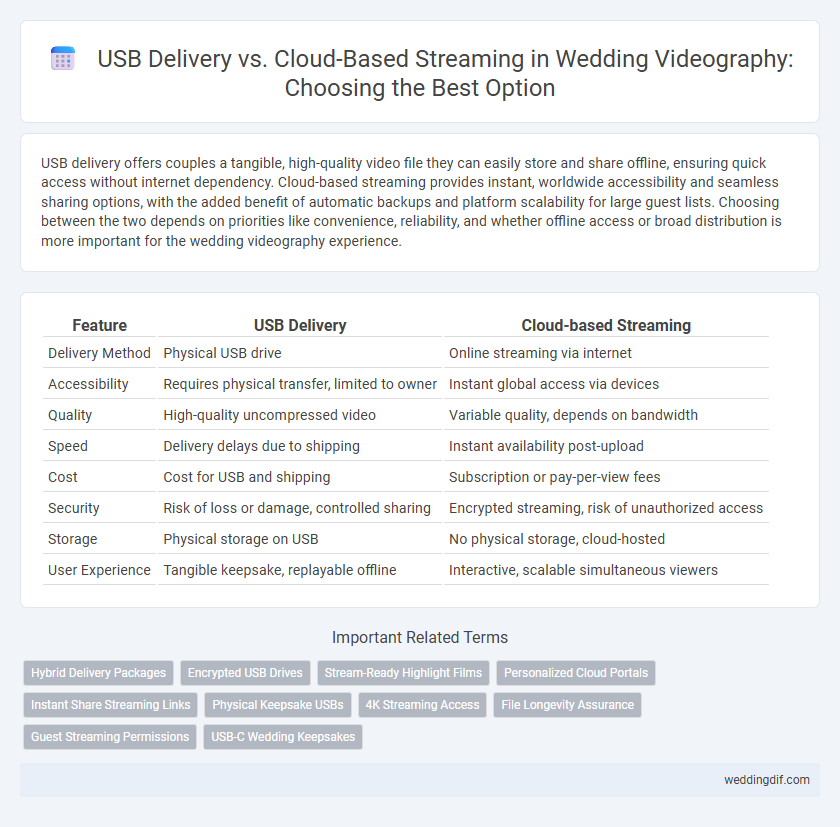 USB Delivery vs. Cloud-Based Streaming in Wedding Videography: Choosing the Best Option