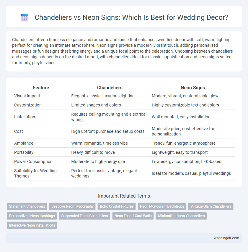 Chandeliers vs Neon Signs: Which Is Best for Wedding Decor?