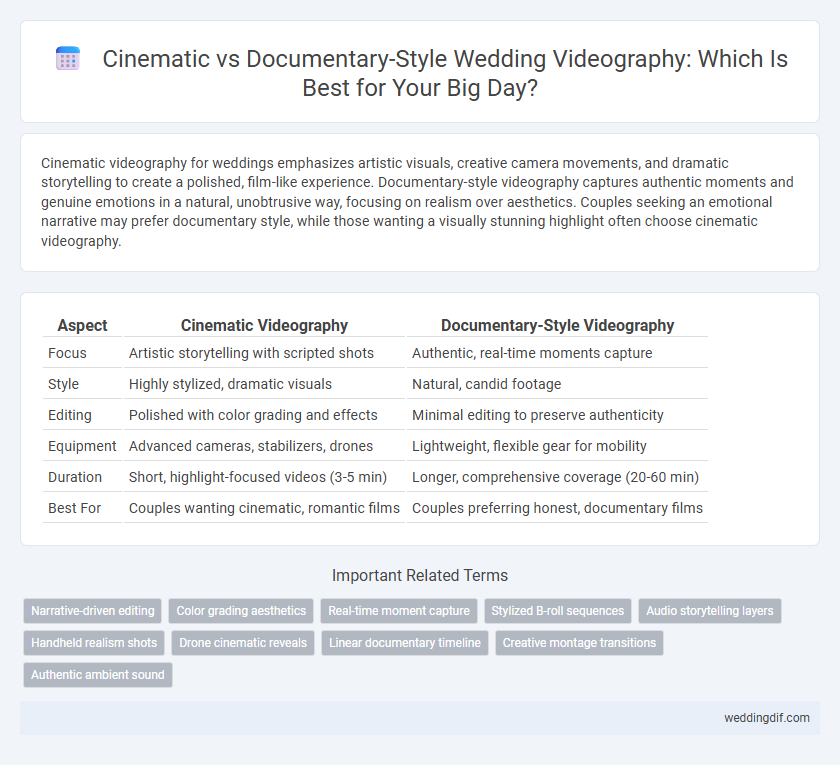 Cinematic vs Documentary-Style Wedding Videography: Which Is Best for Your Big Day?