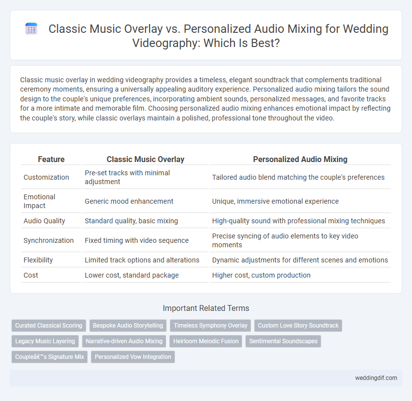 Classic Music Overlay vs. Personalized Audio Mixing for Wedding Videography: Which Is Best?