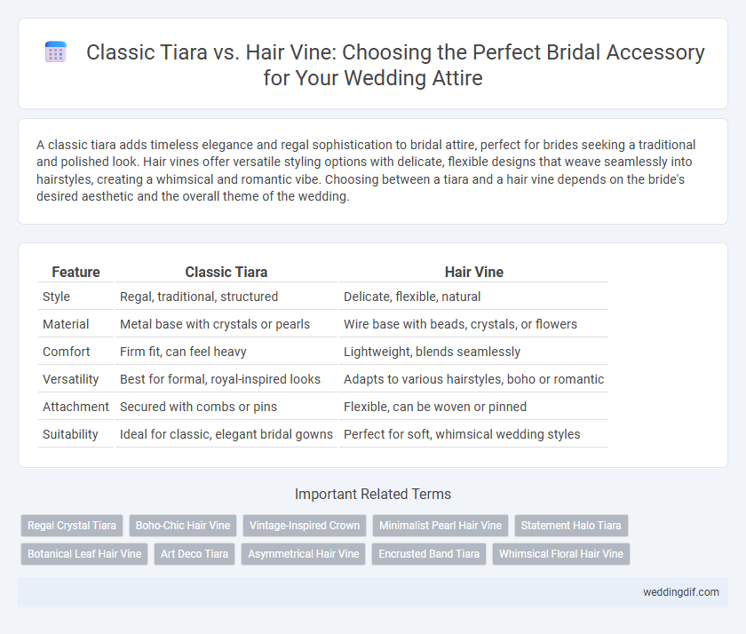 Classic Tiara vs. Hair Vine: Choosing the Perfect Bridal Accessory for Your Wedding Attire