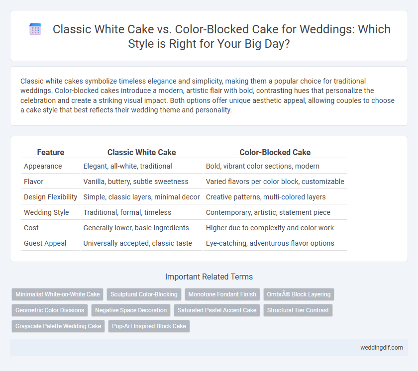 Classic White Cake vs. Color-Blocked Cake for Weddings: Which Style is Right for Your Big Day?