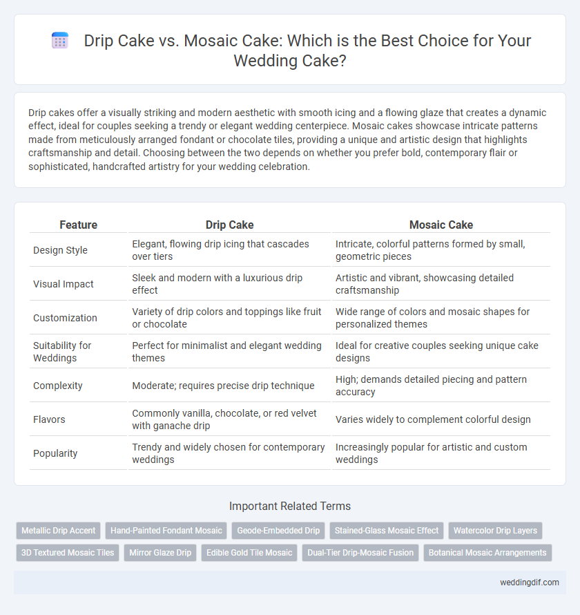 Drip Cake vs. Mosaic Cake: Which is the Best Choice for Your Wedding Cake?