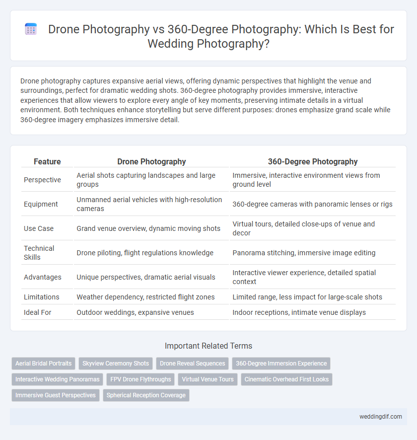 Drone Photography vs 360-Degree Photography: Which Is Best for Wedding Photography?