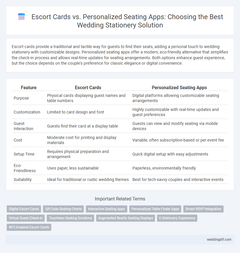 Escort Cards vs. Personalized Seating Apps: Choosing the Best Wedding Stationery Solution