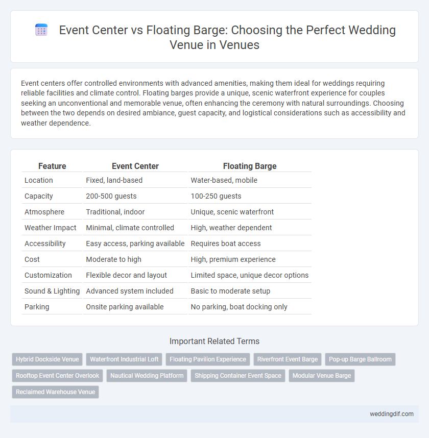 Event Center vs Floating Barge: Choosing the Perfect Wedding Venue in Venues