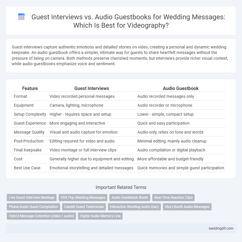 Guest Interviews vs. Audio Guestbooks for Wedding Messages: Which Is Best for Videography?