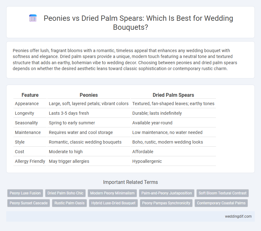 Peonies vs Dried Palm Spears: Which Is Best for Wedding Bouquets?