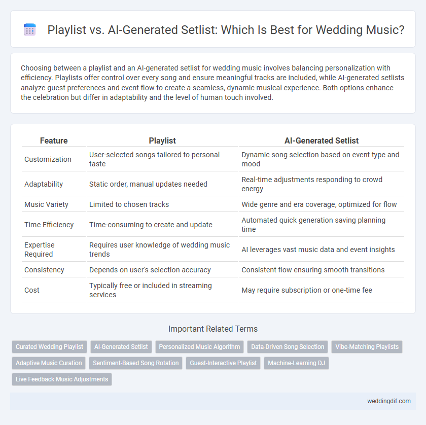 Playlist vs. AI-Generated Setlist: Which Is Best for Wedding Music?