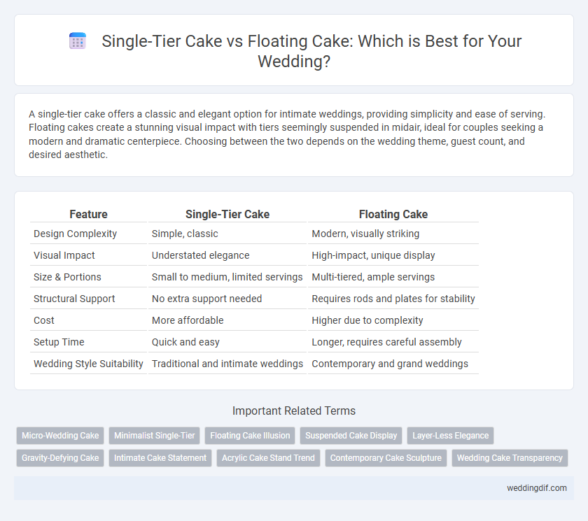 Single-Tier Cake vs Floating Cake: Which is Best for Your Wedding?