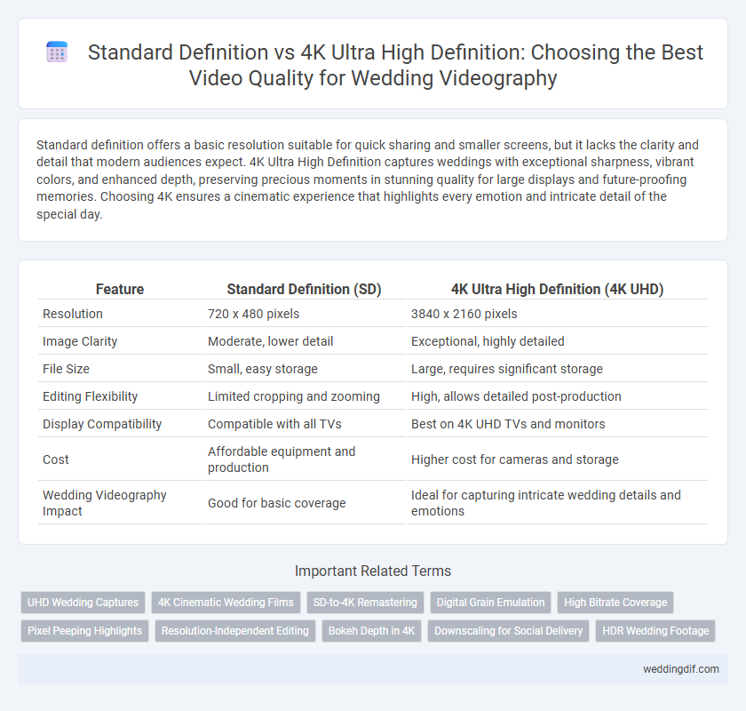 Standard Definition vs 4K Ultra High Definition: Choosing the Best Video Quality for Wedding Videography