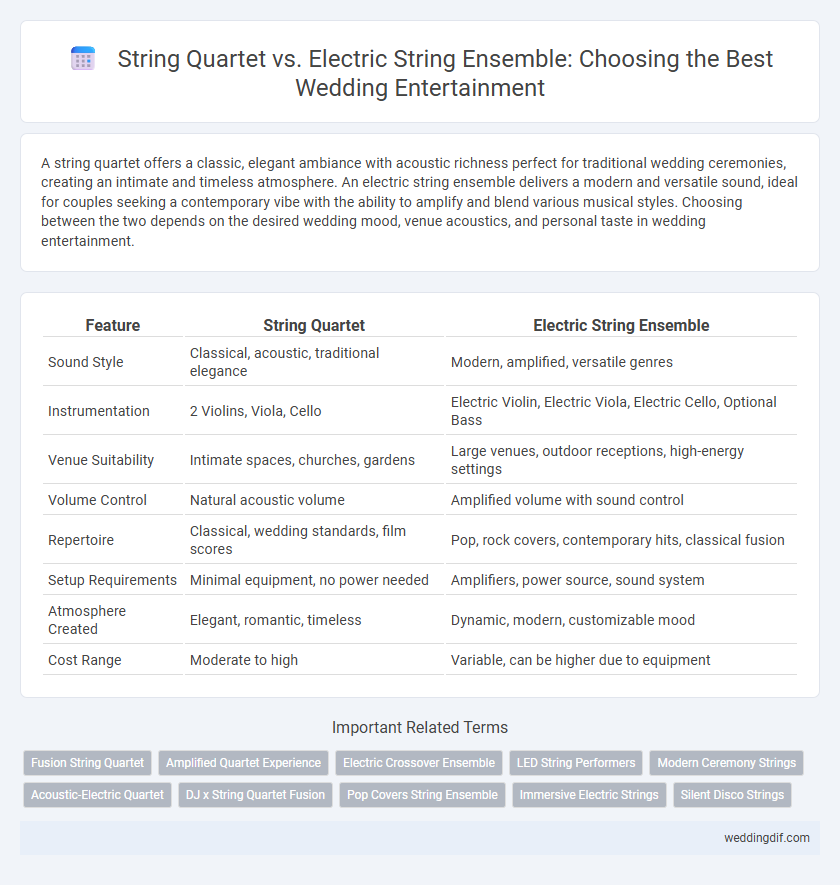 String Quartet vs. Electric String Ensemble: Choosing the Best Wedding Entertainment