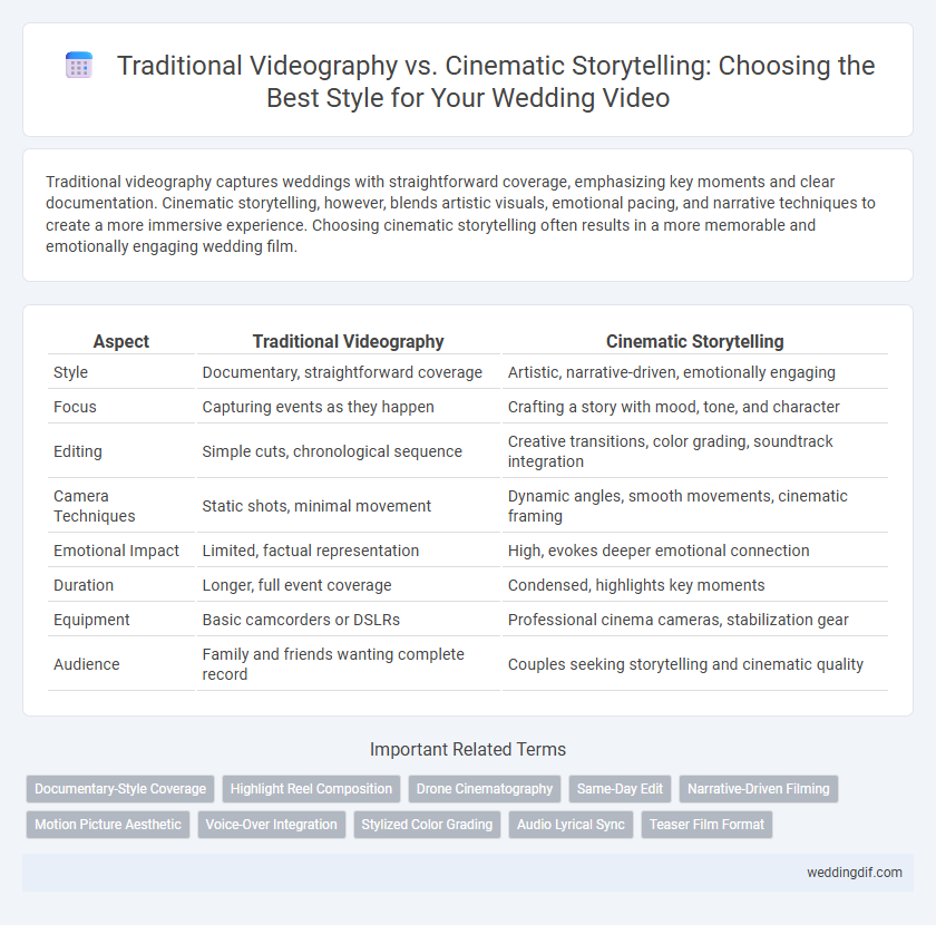Traditional Videography vs. Cinematic Storytelling: Choosing the Best Style for Your Wedding Video