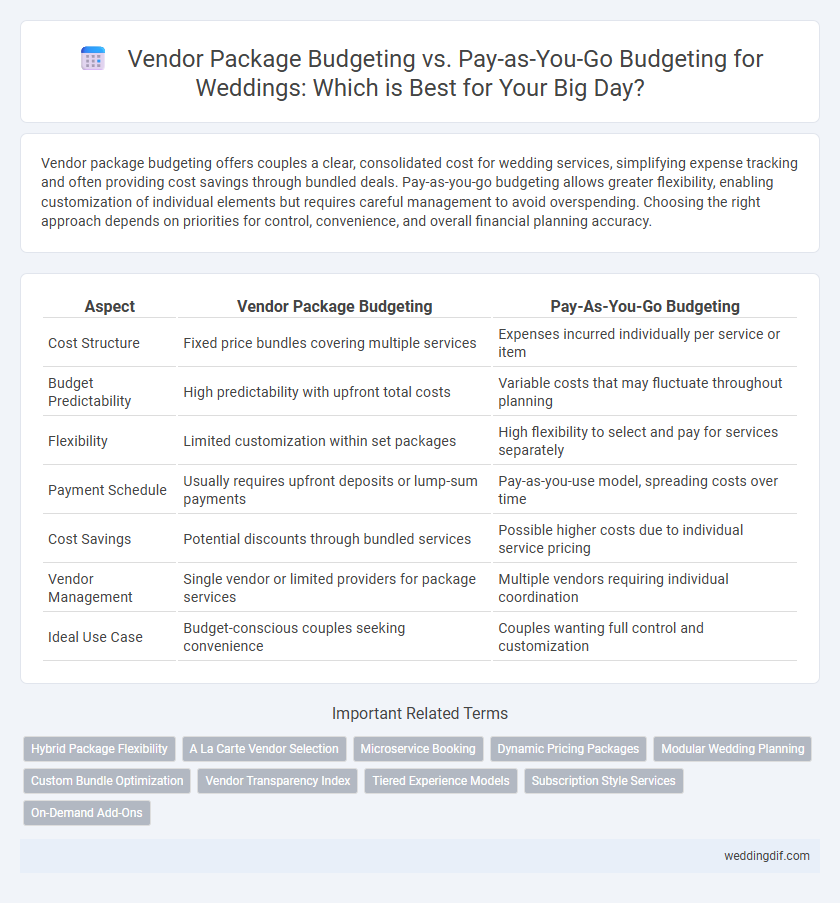 Vendor Package Budgeting vs. Pay-as-You-Go Budgeting for Weddings: Which is Best for Your Big Day?