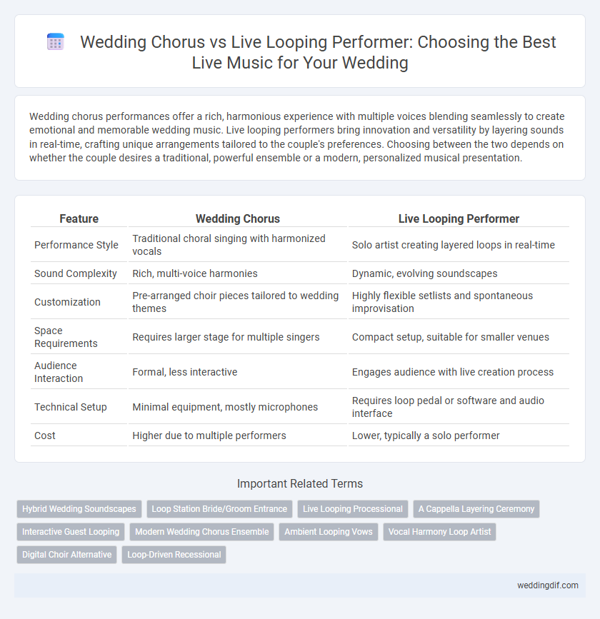 Wedding Chorus vs Live Looping Performer: Choosing the Best Live Music for Your Wedding