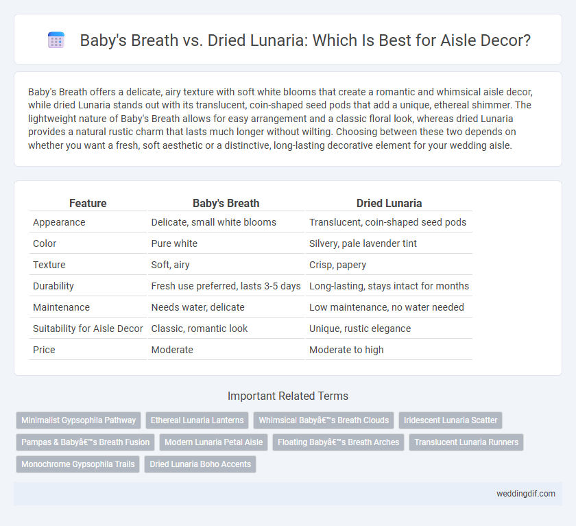 Baby's Breath vs. Dried Lunaria: Which Is Best for Aisle Decor?