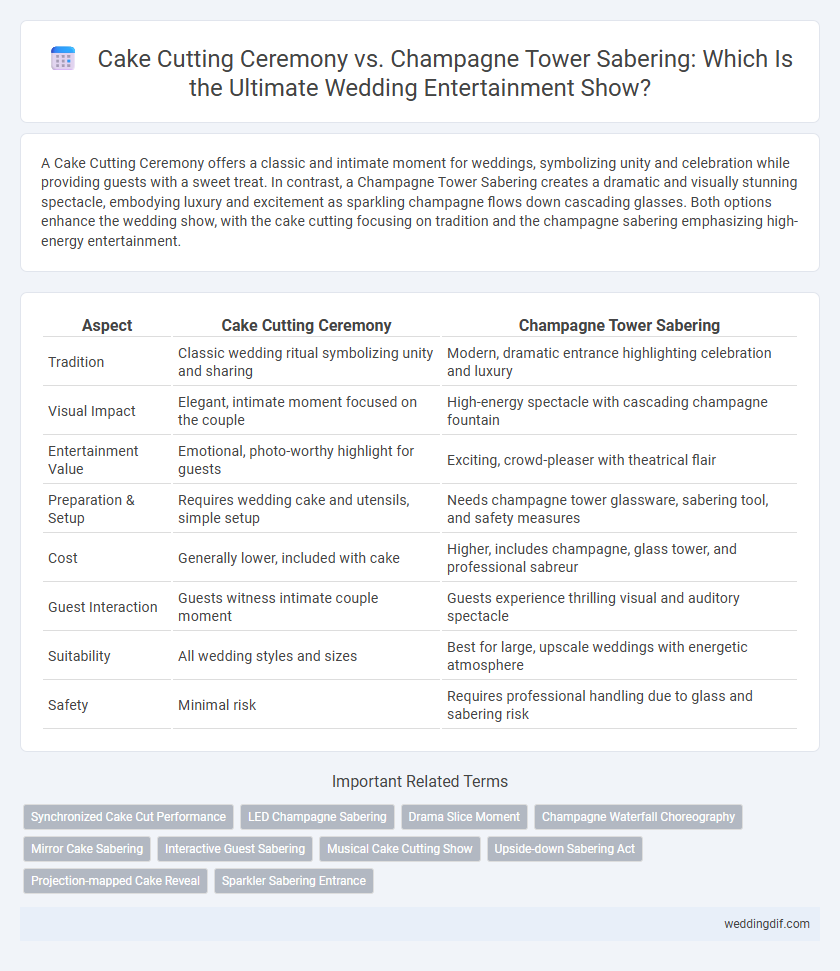 Cake Cutting Ceremony vs. Champagne Tower Sabering: Which Is the Ultimate Wedding Entertainment Show?