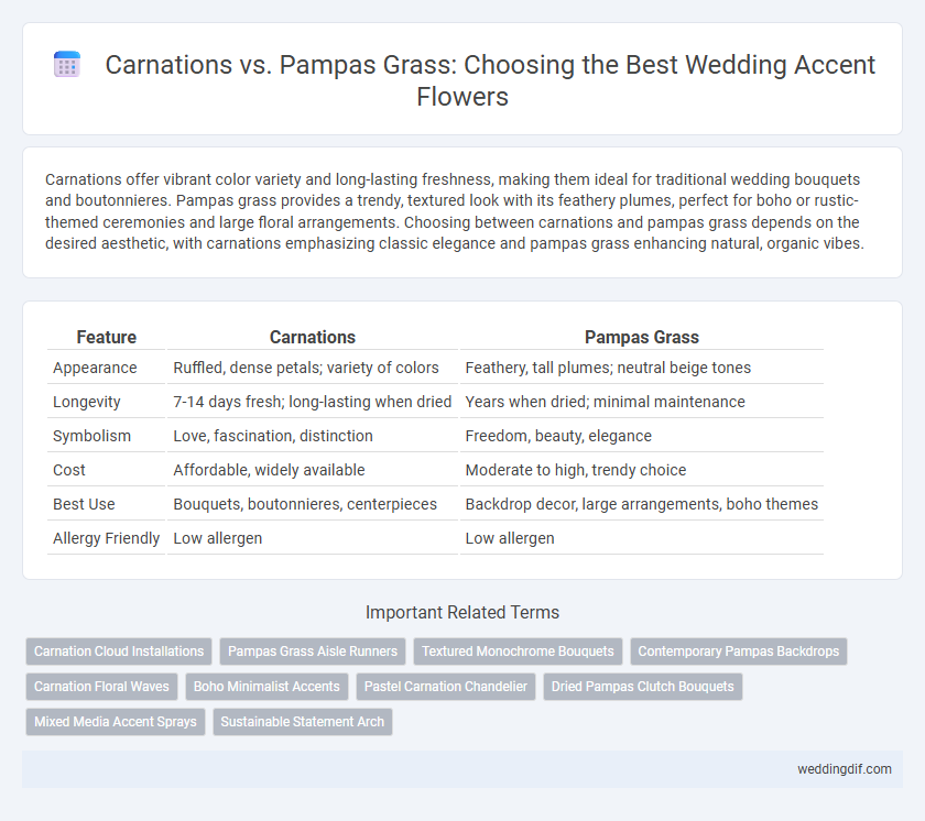 Carnations vs. Pampas Grass: Choosing the Best Wedding Accent Flowers
