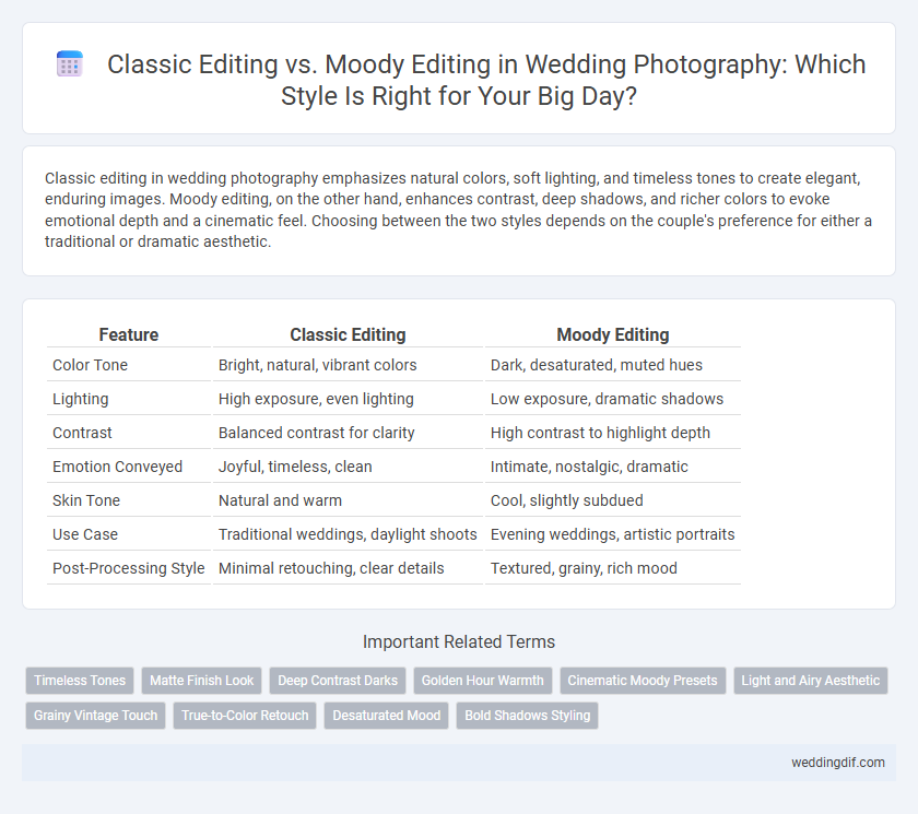Classic Editing vs. Moody Editing in Wedding Photography: Which Style Is Right for Your Big Day?