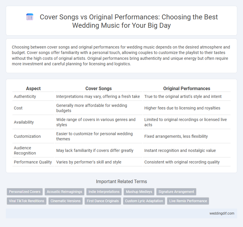 Cover Songs vs Original Performances: Choosing the Best Wedding Music for Your Big Day