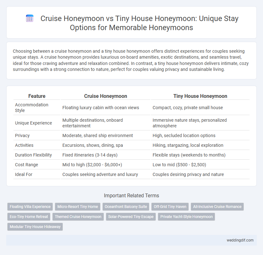 Cruise Honeymoon vs Tiny House Honeymoon: Unique Stay Options for Memorable Honeymoons