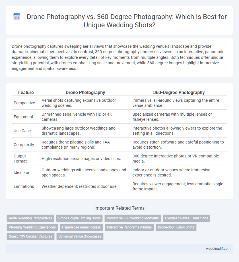 Drone Photography vs. 360-Degree Photography: Which Is Best for Unique Wedding Shots?