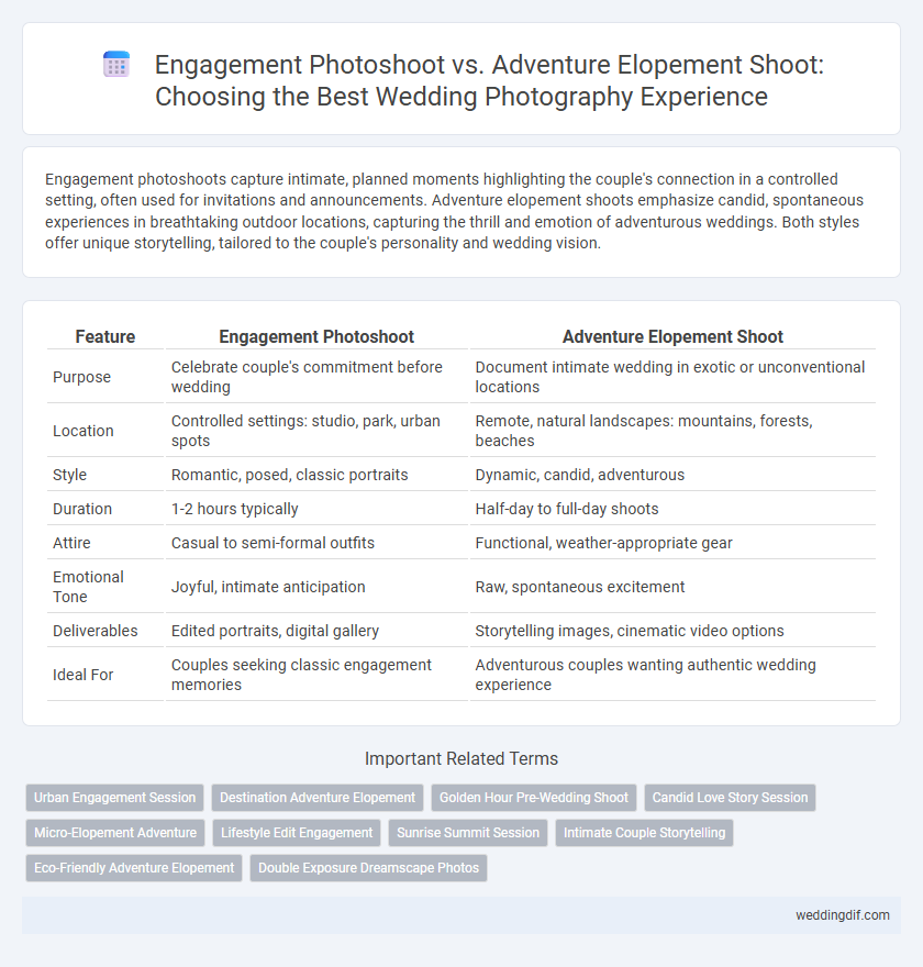Engagement Photoshoot vs. Adventure Elopement Shoot: Choosing the Best Wedding Photography Experience