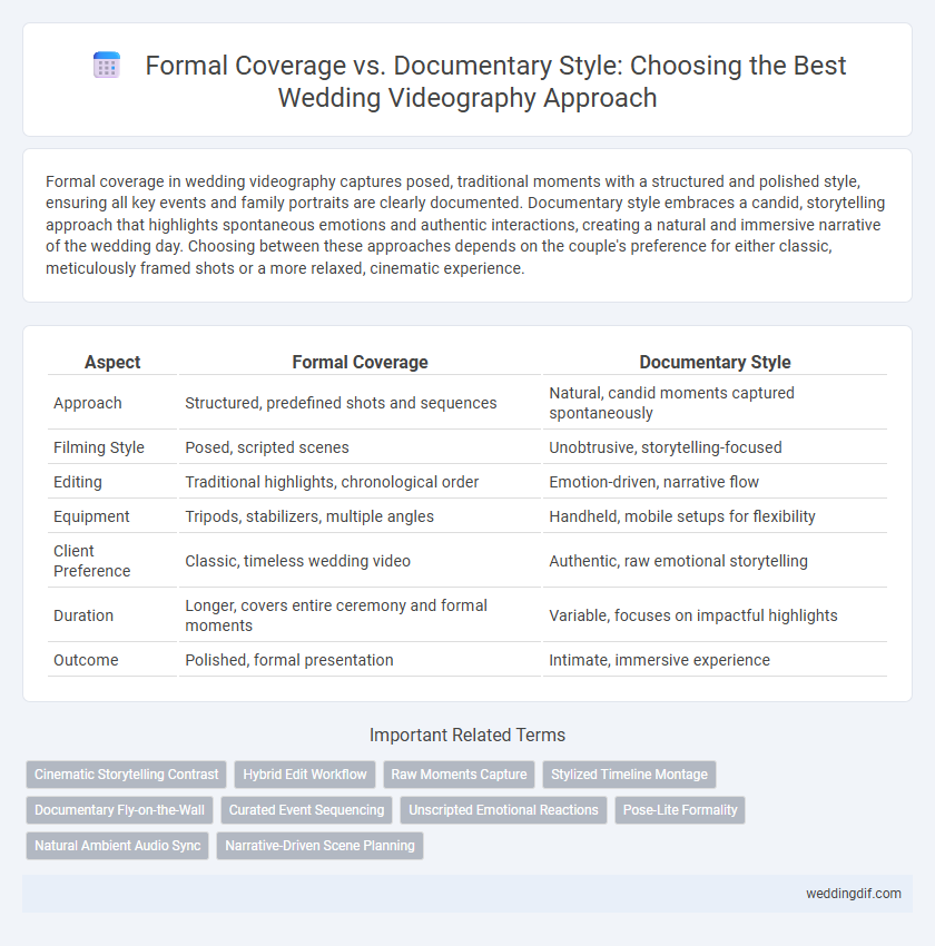 Formal Coverage vs. Documentary Style: Choosing the Best Wedding Videography Approach