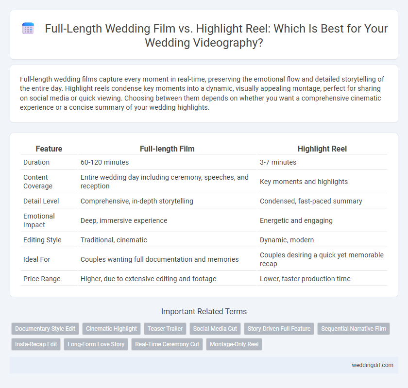 Full-Length Wedding Film vs. Highlight Reel: Which Is Best for Your Wedding Videography?
