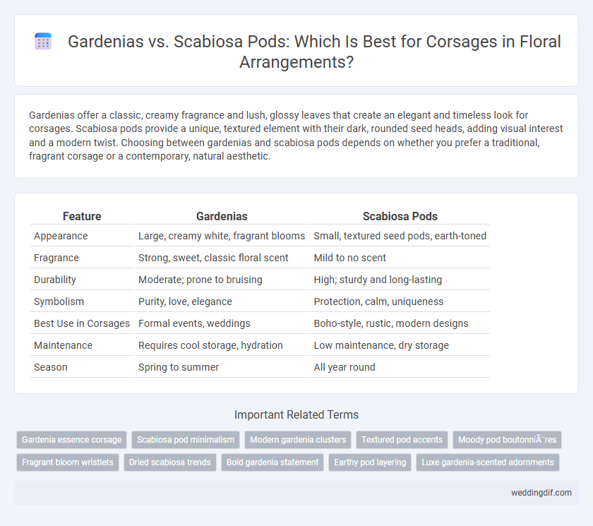 Gardenias vs. Scabiosa Pods: Which Is Best for Corsages in Floral Arrangements?