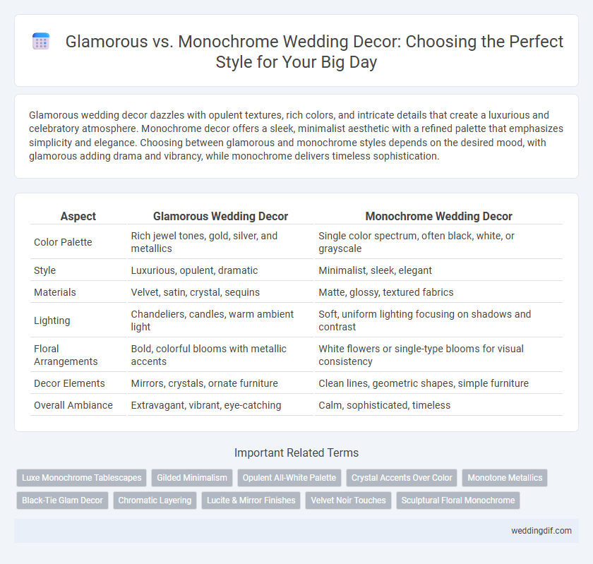 Glamorous vs. Monochrome Wedding Decor: Choosing the Perfect Style for Your Big Day
