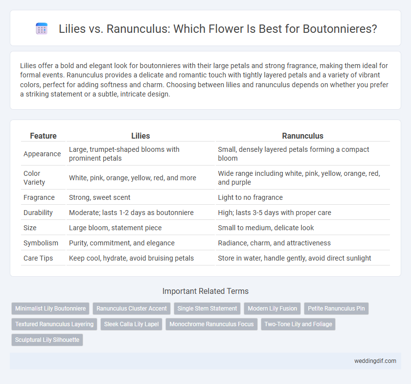 Lilies vs. Ranunculus: Which Flower Is Best for Boutonnieres?