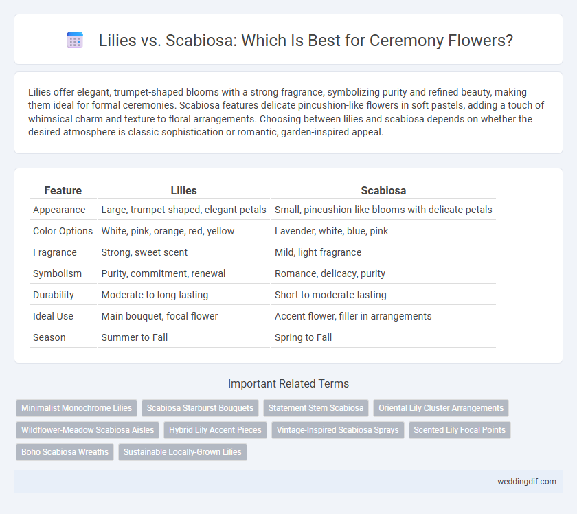 Lilies vs. Scabiosa: Which Is Best for Ceremony Flowers?