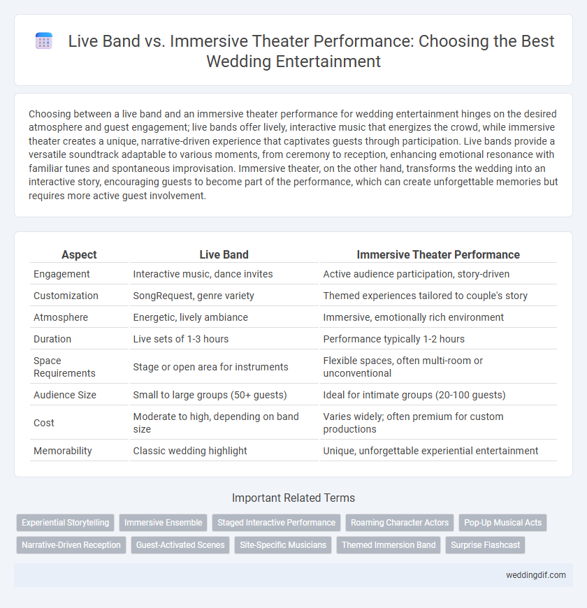 Live Band vs. Immersive Theater Performance: Choosing the Best Wedding Entertainment