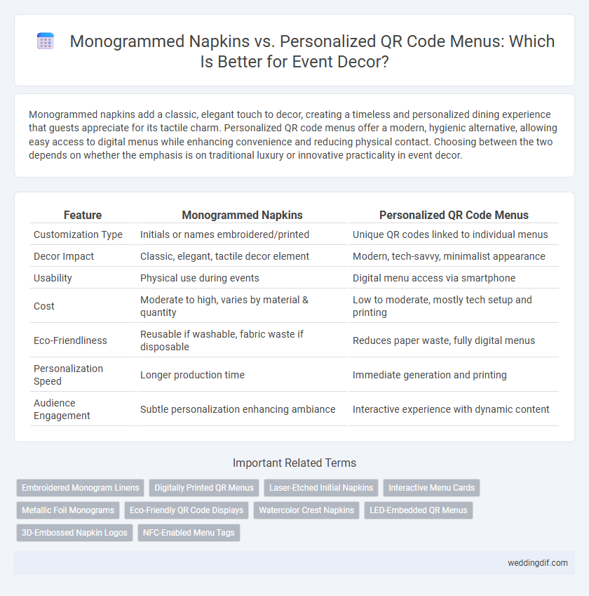 Monogrammed Napkins vs. Personalized QR Code Menus: Which Is Better for Event Decor?