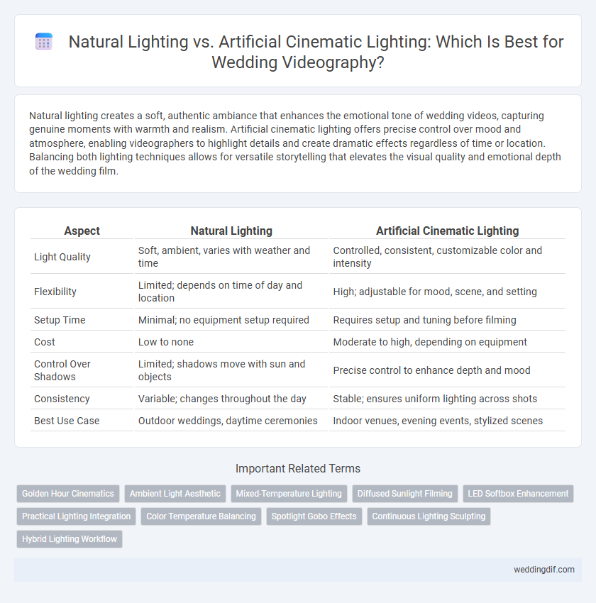 Natural Lighting vs. Artificial Cinematic Lighting: Which Is Best for Wedding Videography?